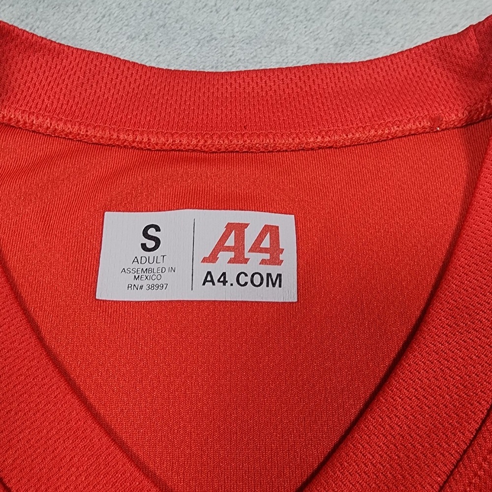 McDonalds Academy A4 Jersey Shirt Mens S Red V Neck Athletic Uniform - Picture 3 of 8